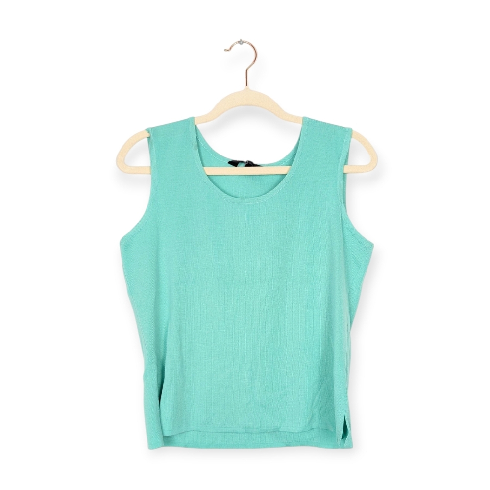 NWT Ming Wang Emerald Awe Scoop Neck Knit Tank Top Size S